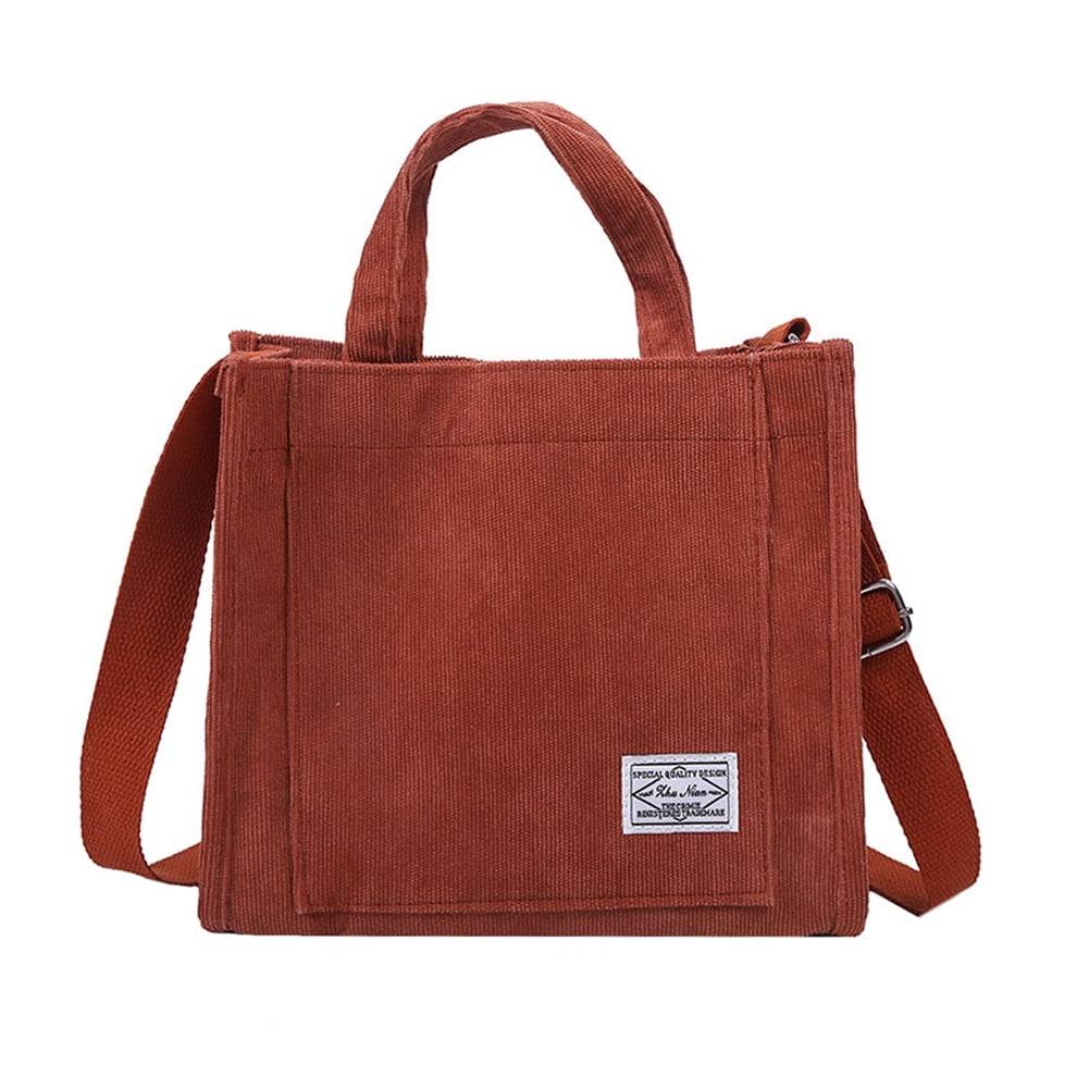 Vintage Womens Corduroy Handbag Shoulder Messenger Bag Satchel Tote Purse Crossbody Bags 