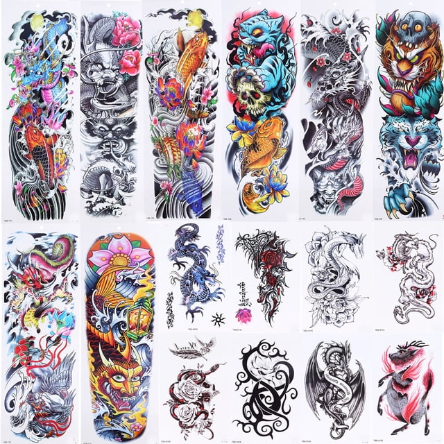 Pegatinas De Tatuaje, Varios Patrones, Pegatinas De Tatuaje Temporales Impermeables A Prueba De Sudor, Seguras, No Tóxicas Para Uso Diario Para Reuniones