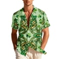 thumbnail image 3 of VBTAPA Mens 2026 St Patricks Day Shirts Short Sleeve Clover Button Down Shirt Green Shamrock Casual Holiday Tops Light Green XXXL, 3 of 9