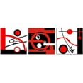 thumbnail image 2 of 3 PCS Modern Red Decor Geometric Abstract Prints Kitchen Decor Wall Art Black and White Red Decor Nordic Style Bathroom Picture Canvas Wall Art Abstract Artwork Decorations for Bedroom (14X14inchX3pcs, 2 of 6
