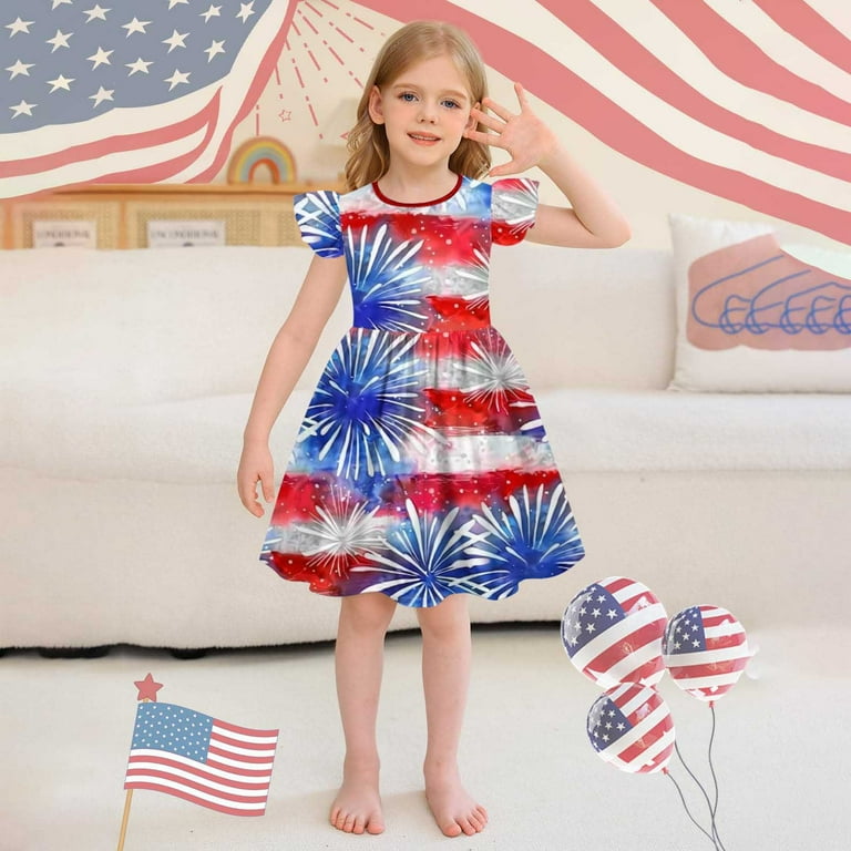 casual dress 2018 for kids Moocorvic Girls Toddler Dress 4th of July Kids Dresses Casual Sleeveless  Sundress Red White And Blue Print Party Outfits Holiday Clothes