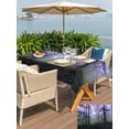 thumbnail image 4 of Outdoor Tablecloth with Umbrella Hole and Zipper, Purple Forest Rectangle Table Cloth 52x70 Inch Waterproof Tablecloth, Vintage Foggy Woods Tree Picnic Table Cover for Patio Camping, 4 of 7