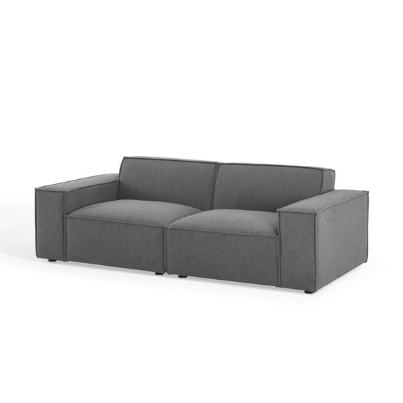 Modular Sofa Couch, Dark Grey Gray, Fabric, French Living Lounge Cafe Lobby Hospitality Restaurant, Modern Contemporary HB33309