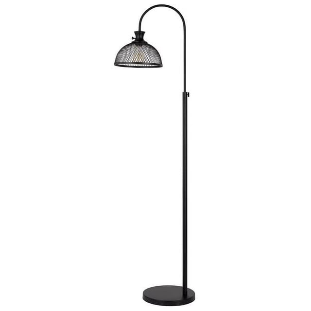 Cal Lighting BO-3074FL 60W Lewiston Metal Downbridge Adjustable Floor Lamp with Mesh Shade, Black