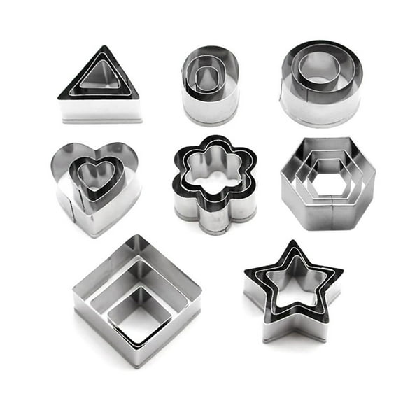 VerPetridure Stainless Steel 24 Piece Cookie Mould Cookie Chocolate Cake Baking Set Diy Flower Kitchen tools Hexagon