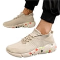 thumbnail image 4 of IEMIEMIEM Women's Walking Shoes Non Slip Casual Orthopedic Sneakers Comfortable Lightweight Breathable Mesh Slip on Gym Tennis Work Travel Running Shoes Beige 7 Wide, 4 of 4