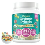 Orgain Organic Vegan 21g Protein Powder, Plant Based, Fruity Cereal 1.02lb