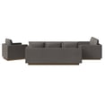 thumbnail image 6 of LeisureMod 3-Piece Sofa Set Upholstered in Leather with Brushed Gold Stainless Steel Base and Removable Foam Padded Cushions for Modern Home, Living Room, Offices Nervo Collection in Grey, 6 of 8