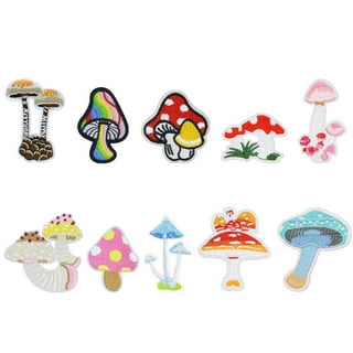Lot Colored Embroidery Mushroom Cloth Paste Patches Embroidered Patch  Sew-on or Iron-on Patch Applique Sewing for DIY Clothing Jeans Handbags Hat  Coat