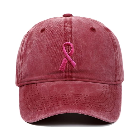TELOLY Red Hats for Women,Trucker Hat,Breast Cancer Hats for Women Embroidered Adjustable Breast Cancer Awareness Hat