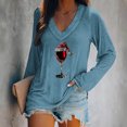 thumbnail image 2 of Kaemgyyd Cute Tops for Women Loose Casual Christmas Print Basic Tee Comfy V Neck Long Sleeve Shirt Trendy Fall Clothing, 2 of 4
