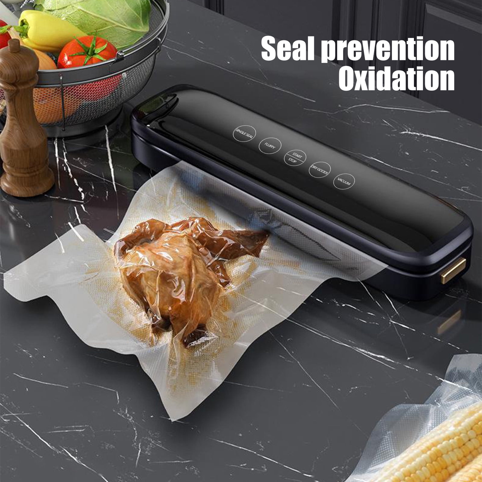 Chmadoxn Vacuum Sealer, Food Protector Vacuum Sealer Machine, Automatic Food Vacuum Sealer for Food Preservation Sealing Packing System for Fresh Food and Food Storage
