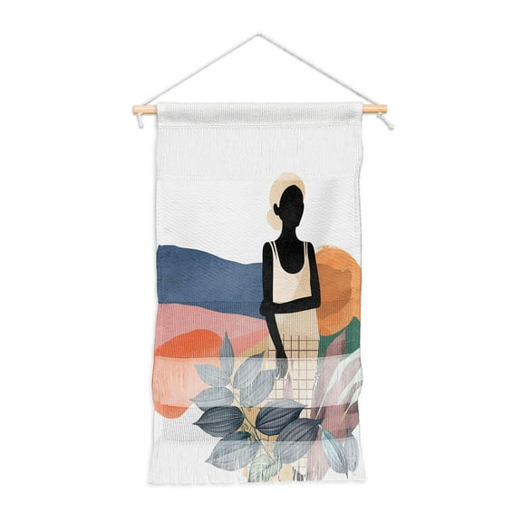 Society6 Lola Terracota Fashion Modern Portrait Of A Woman At Home Large Portrait Fiber Wall Hanging