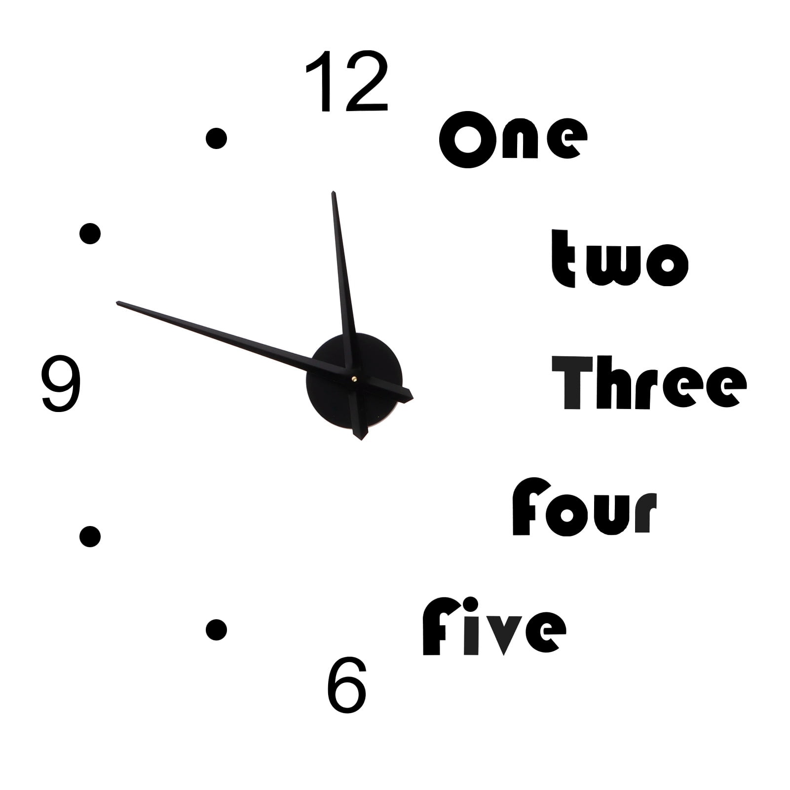 Diy Wall Clock, Easy To Use LargeSize Wall Clock Stickers, For Bedroom