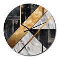 thumbnail image 2 of Designart "Marble Granite Agate with Gold Accents IX" Modern Geometric Oversized Wall Clock, 2 of 6