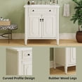 thumbnail image 4 of Christopher Knight Home 31" Vintage Bathroom Vanity, Curved Profile MDF Cabinet with Ceramic Sink, White, 4 of 11