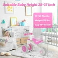 thumbnail image 4 of Allobebe Baby Ride-On Balance Bike for 12–30 Months, Adjustable Seat, Soft Silent 3-Wheel Ride-On, Rose Red, 4 of 9