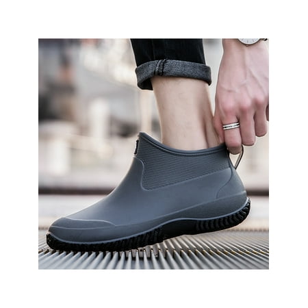 

Ferndule Unisex Fashion Slip On Bootie Outdoor Wear Resistant Safty Work Shoes Kitchen Lightweight Rain Boots Gray 7.5(W)/6.5(M)
