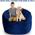 thumbnail image 7 of 3FT Bean Bag Chair Bean Bag Chairs for Adults Bean Bag with Filler Big Beanbag Chair for Gaming Large Memory Foam Bean Bags with Dutch Velet Cover for Living Room Bedroom, (36×36×24")-Blue, 7 of 7