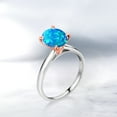 thumbnail image 4 of Gem Stone King 0.56 Ct Oval Cabochon Blue Simulated Opal 10K White and Rose Gold Ring (Size 7), 4 of 4