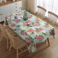 thumbnail image 2 of Pioneer Flower Floral Print Pattern Rectangle Tablecloth 60"x84", Waterproof Polyester Table Cloth, Wipeable Spillproof for Dining Camping Indoor Outdoor, 2 of 5