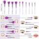thumbnail image 3 of 10 brochas de maquillaje de diamante con mango de cristal, mango morado, pelo morado. Ormromra LRWJ102-6, 3 of 7