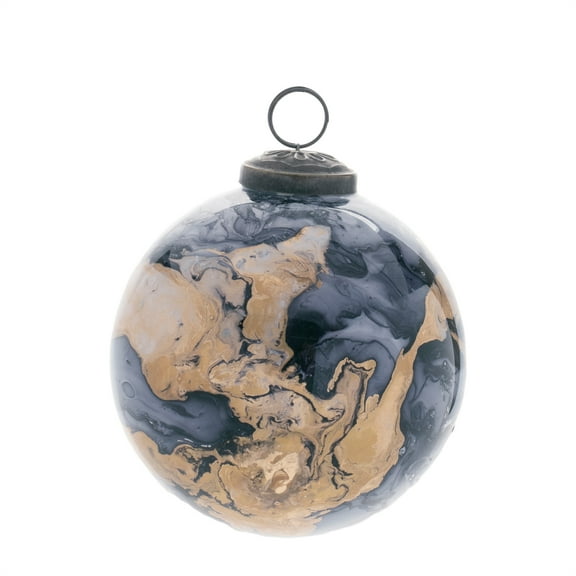 Melrose Marble Painted Glass Ball Ornament Set of 6