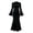 Black, variant on Women's Maternity Dress Ruffle Ribbed Knit Mermaid Maxi Dress Bell Sleeve Elegant Bodycon Pregnancy Dress for Photoshoot