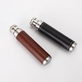 thumbnail image 2 of 1pc 1oz en Acier Inoxydable Portable Tube à Vin en Cuir Couverture Forme de Tube de Cigare Base Ronde pour une Utilisation en Extérieur (Brun + Argent), 2 of 7