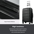thumbnail image 6 of Travelhouse 3 Piece Hardshell Luggage Set Hardside Lightweight Suitcase with Lock Spinner Wheels and 2 Packing Cubes.(Black), 6 of 7