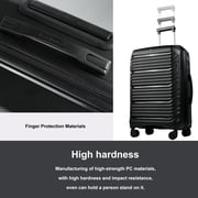 Travelhouse 3 Piece Hardshell Luggage Set Hardside Lightweight Suitcase with Lock Spinner Wheels and 2 Packing Cubes.(Black)