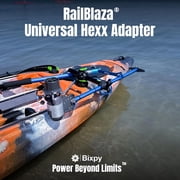 Bixpy RailBlaza® Universal Hexx Adapter – No Steering, Kayak Motor Mount for T-Track & Flat Surface, Quick-Release System, Removable or Permanent Setup, Compatible Motors