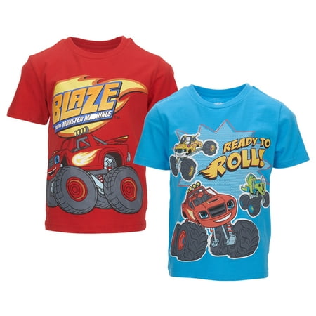 Blaze and the Monster Machines Toddler Boys 2 Pack T-Shirts Toddler to Little Kid