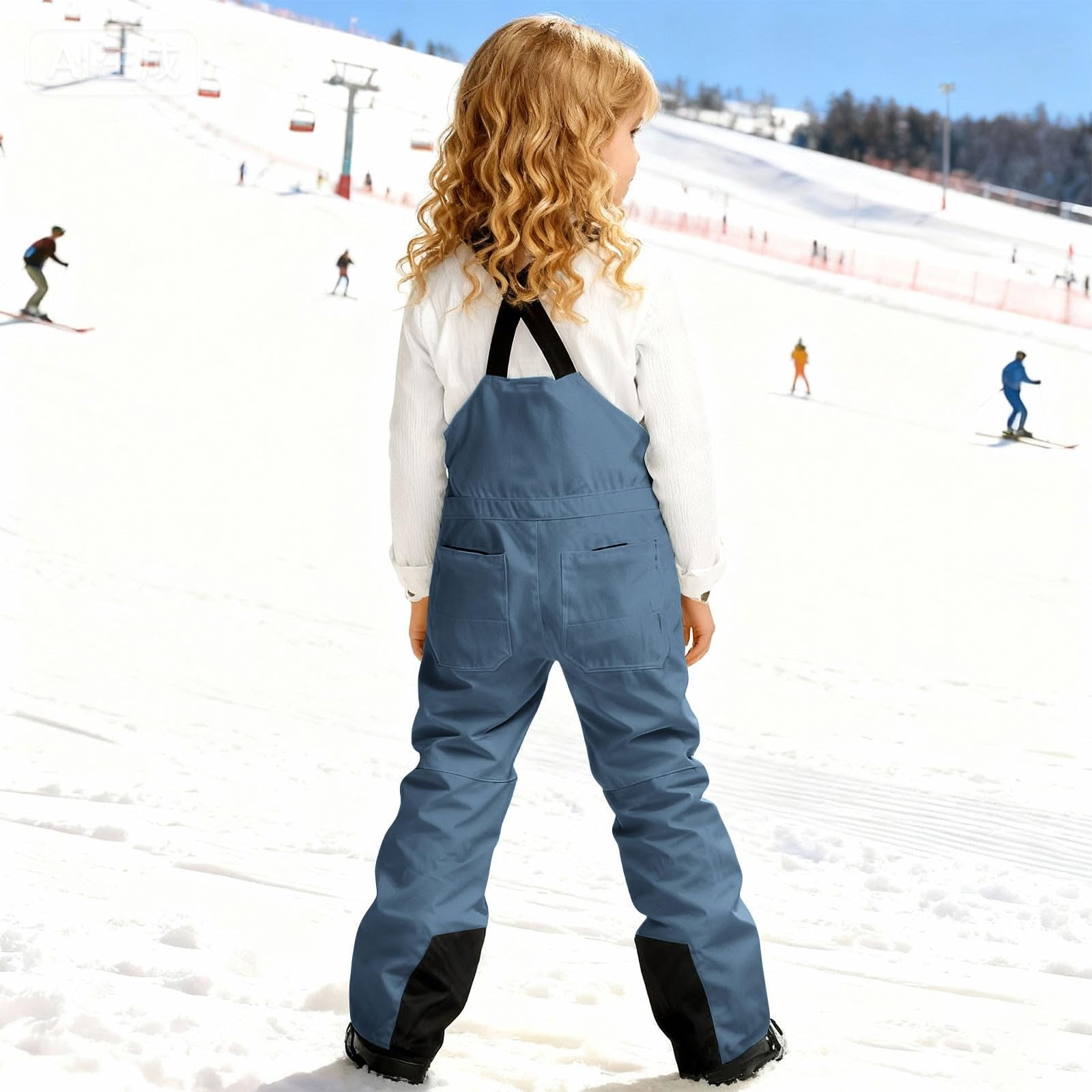 MEZZALL Toddler Jumpsuit Insulated Snowsuit For Girls Ski Romper With Bib Pants For Outdoor Winter Sports Cozy Long Sleeve O-Neck Spring Child One-Pieces