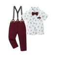 thumbnail image 3 of SANMIO Toddler Baby Boy Clothes Suit Gentleman Wedding Formal Dress Outfits,  Shirt with Bowtie + Suspender Pants 1-5 Years, 3 of 6