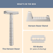 Henson Shaving 2-Year Shave Set - Razor + Stand + 100pk of Replacement Blades