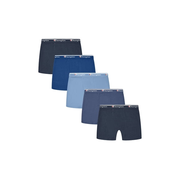 Champion Men’s Boxer Briefs – 5 Pack Cotton Flex Underwear, Tag Free and Hidden Fly, Sizes S–2XL