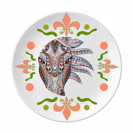 

Mosaic Style Colorful Horse Design Flower Ceramics Plate Tableware Dinner Dish