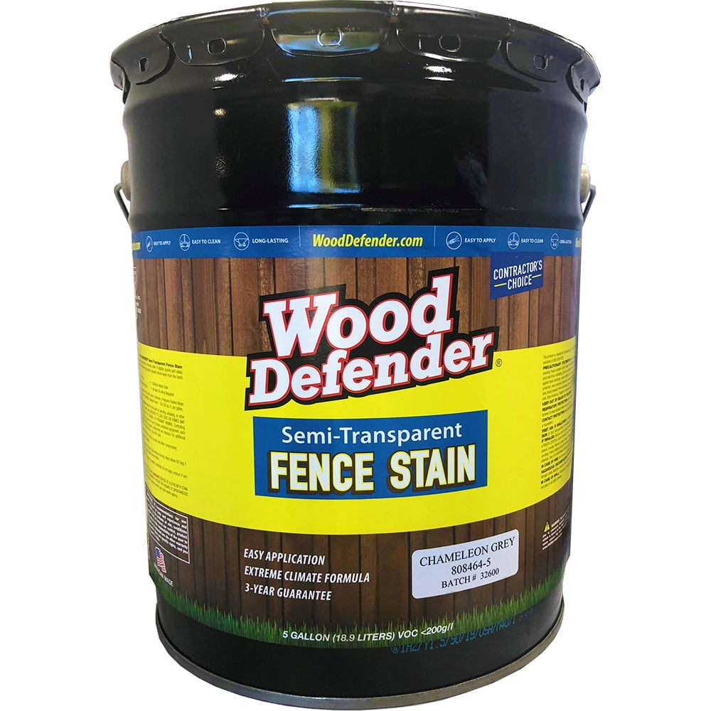 Wood Defender Semi-transparent Fence Stain CHAMELEON GREY 5gal ...