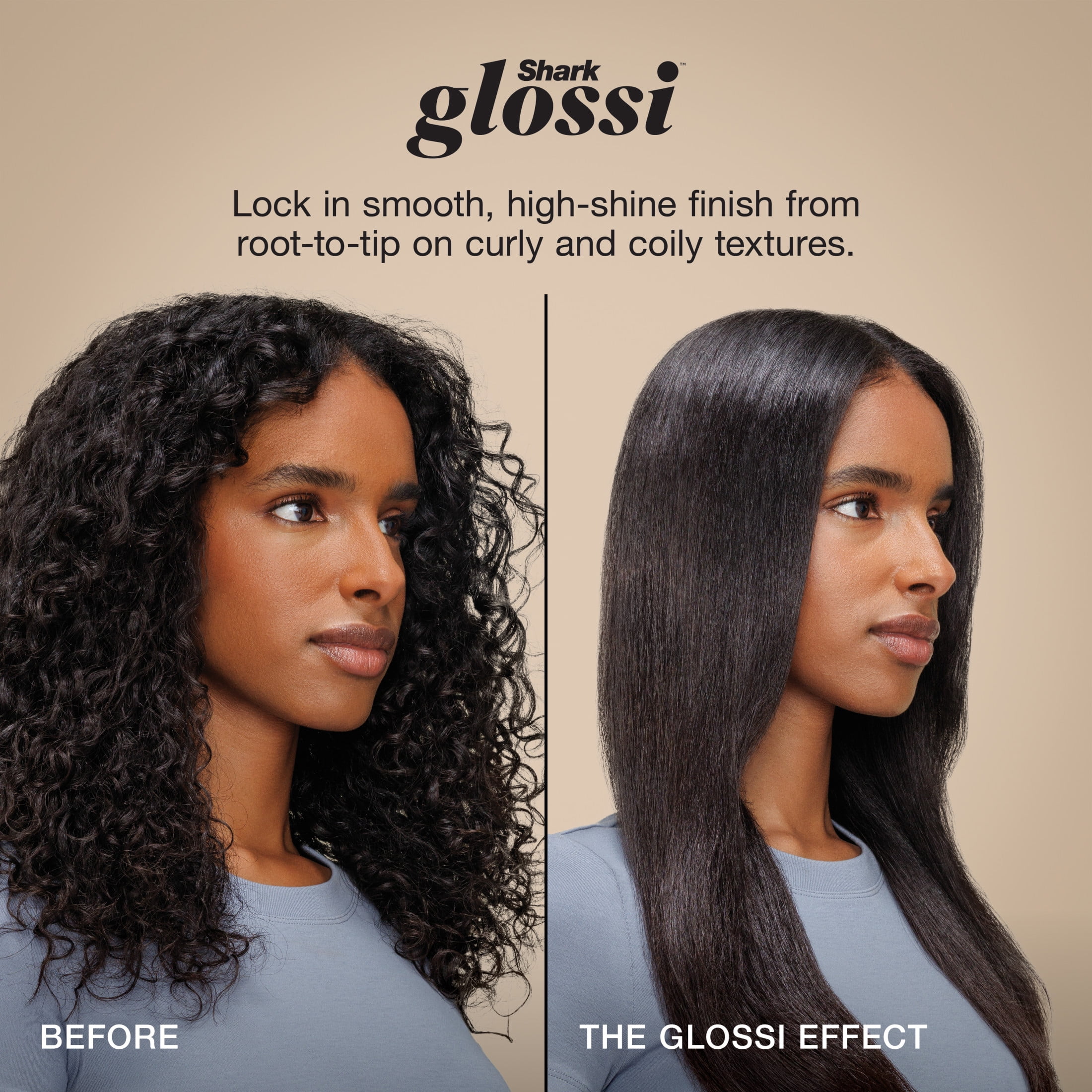 Shark Glossi 2-in-1 Hair Styling Tool & Air Glosser, Hot Tool, Heat Controlled, Blow Dryer, HT302GD Gold