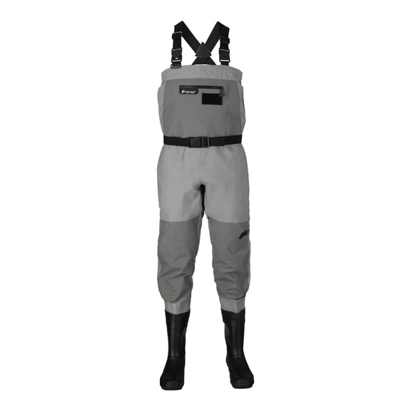 Frogg Toggs Hellbender PRO Chest Waders for Men with 4-Ply Nylon Upper & Bootfoot Lug Sole, Gray, Size 7