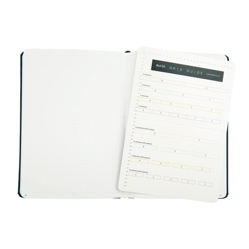 Yop & Tom - Bullet Dot Grid Journal Extra Thick Paper 160 GSM - Hardback A5 - Forest Green Humingbird