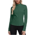 thumbnail image 2 of Avrnliq Women's UPF 50+ Sun Protection Jacket Active Jacket, Full Zip 4-Way Stretch Athletic Coat, Slim Fit Soft Yoga Running Layering Jacket for Women, Plus Size S-5XL Green,Size 5XL, 2 of 6