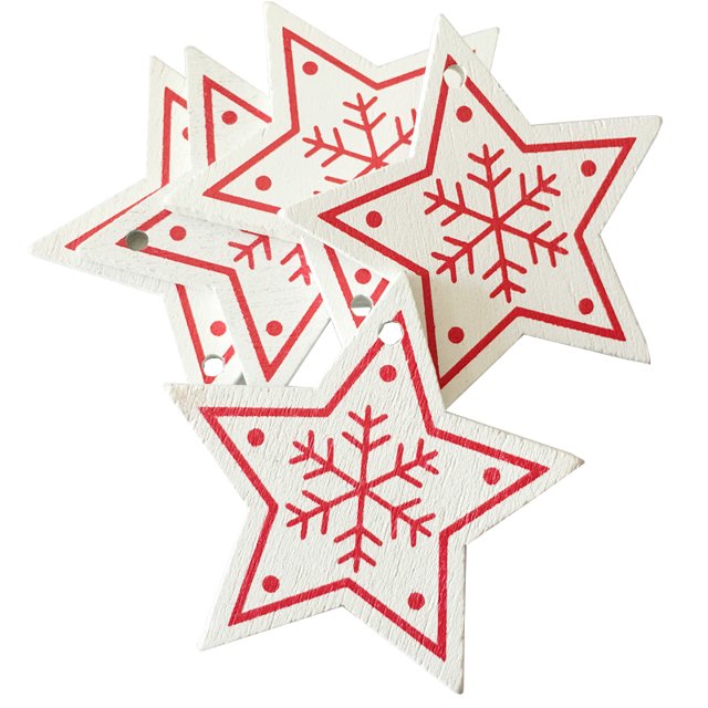 10PCS Christmas Ornament Star Bell Heart Xmas Tree Ornament Hanging Decor