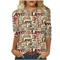 thumbnail image 2 of Womens Valentines Day Shirt Plus Size Crew Neck Cute Heart Graphic Tee Tops Fashion Funny Love 3/4 Sleeve Pullover Loose Casual Valentine Outfits 2026, 2 of 6