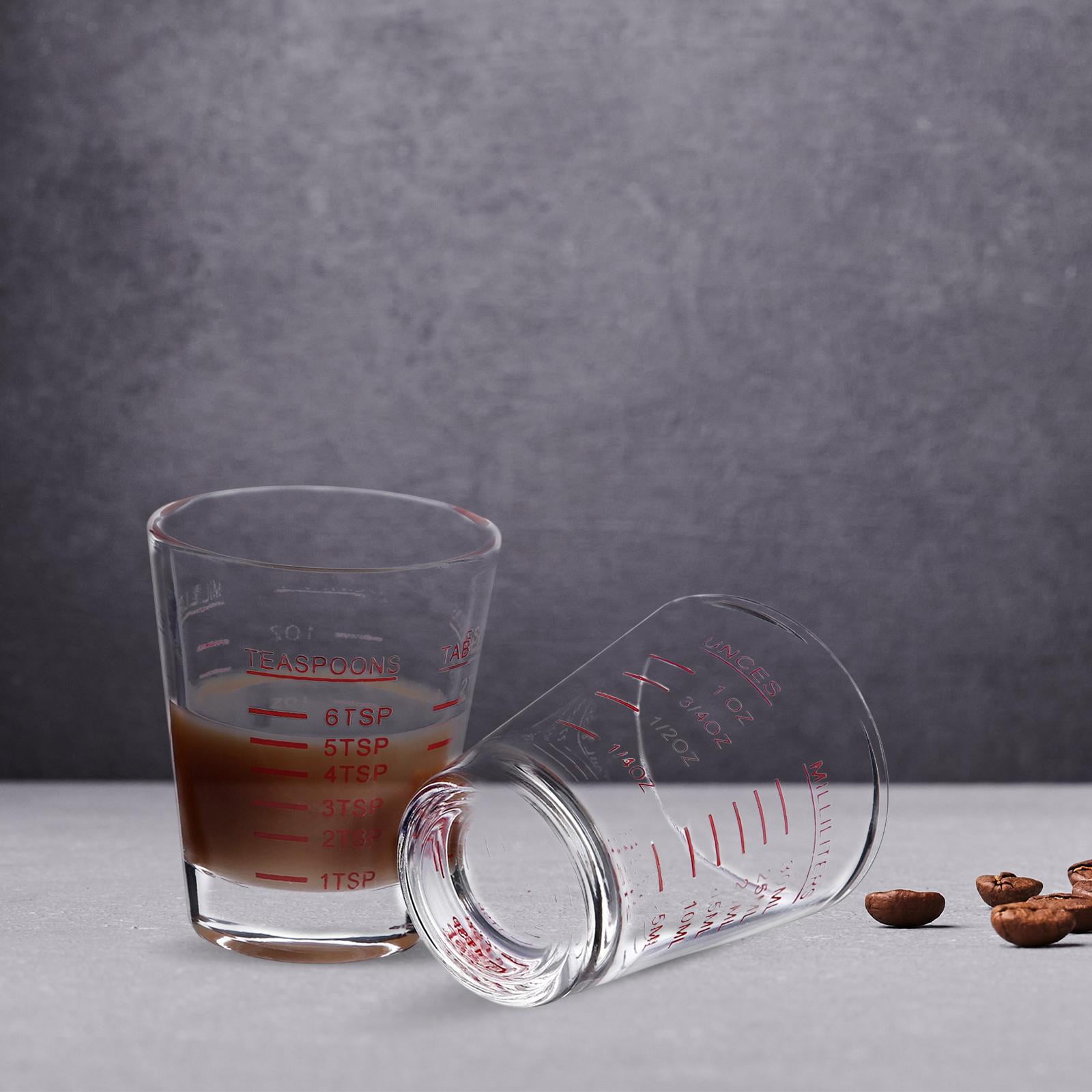 TISHITA 3x2Pcs Coffee Measuring Cup Mini Measuring Cups Clear for Party Home Bar