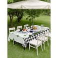thumbnail image 3 of St. Patrick's Day Outdoor Tablecloth - 60x102 Inch Rectangle Dining Table Cover, Cute Puppy Lucky Shamrock Black Plaid Waterproof Outdoor Table Cloth with Umbrella Hole & Zipper for Picnic/Patio, 3 of 7