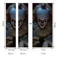 thumbnail image 2 of Halloween 3D Scary Evil Clown Door Stickers, 30 x 79 inch Evil Clown Realistic Door Wallpaper Sticker for Halloween Decoration, Home Party Removable S, 2 of 5