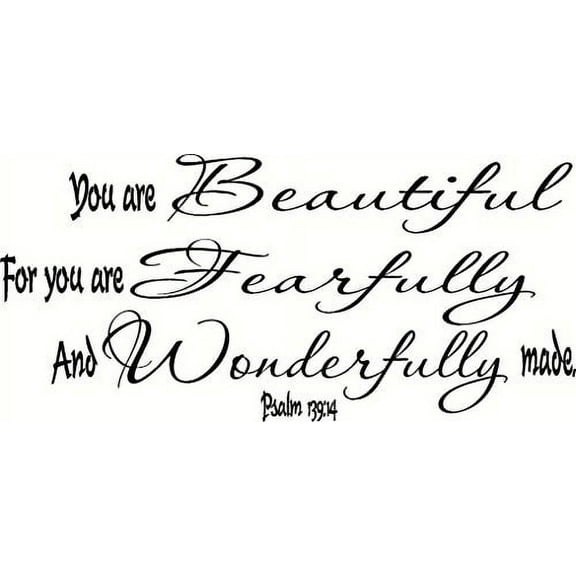 Psalm 139:14 V2 Bible Verse Wall Decal Art. Our Christian Scripture Vinyl Decor Is Made in the Usa By a Small Family Owned Company.