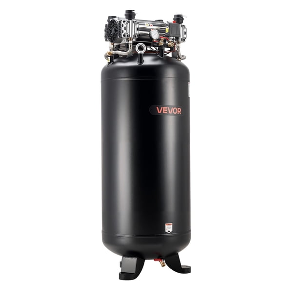 VEVOR 80 Gallons Heavy-Duty Air Compressor, 5HP 13.5SCFM at 90PSI Air Compressors Max 145PSI Pressure, Oil-Free Compressor Tank for Industrial Manufacturing, Large Workshops (230V 3-Phase, No Plug)
